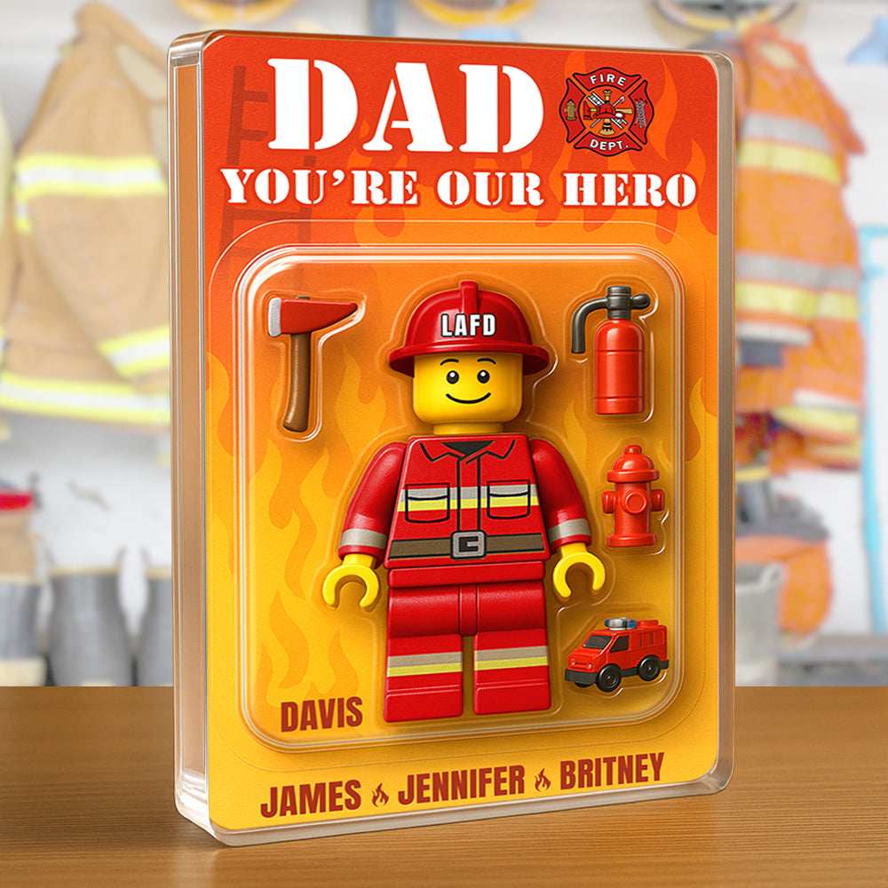 Hero Firefighter Dad Acrylic Plaque Personalized Gifts For Dad 07NADT070525-Homacus