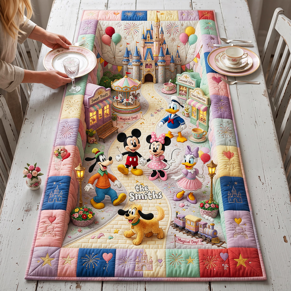 Sweet Street Quilted Table Runner - Personalized Gifts 04NATA110826-Homacus
