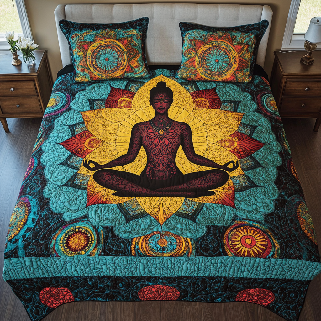 Mandala Meditation Quilt Bed Set - Gifts For Yoga Lovers 06TGLU170725-Homacus