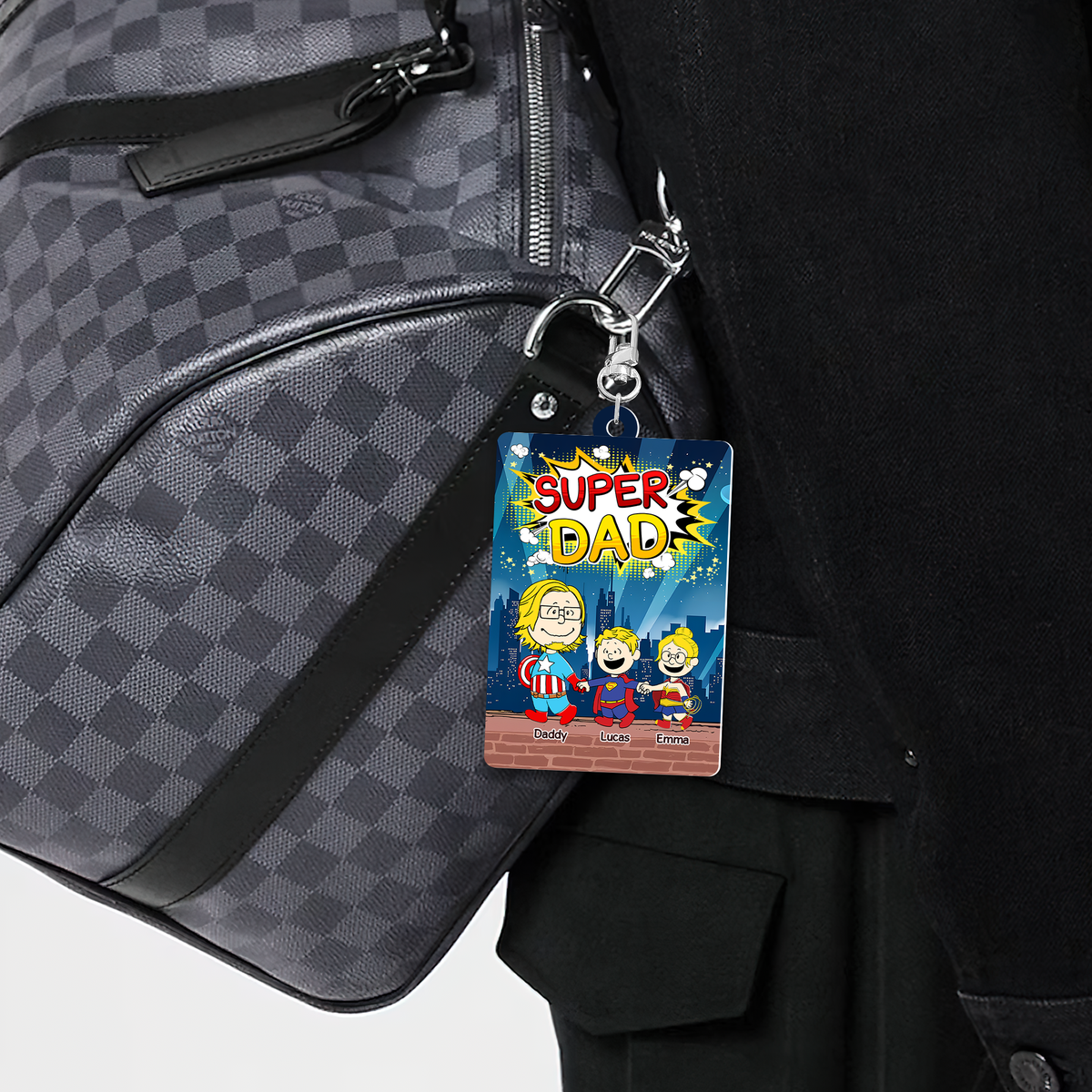 Personalized Gifts For Dad Keychain 04topu200325pa Super Dad-Homacus