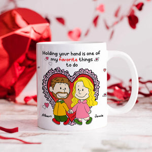 Personalized Gift For Couples Valentine White Mug Couple Holding Hand 01KALU261224DA-Homacus