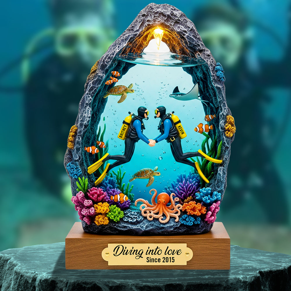 Scuba Diving Couple Acrylic Plaque Personalized Gifts For Couple 02NADT020625-Homacus