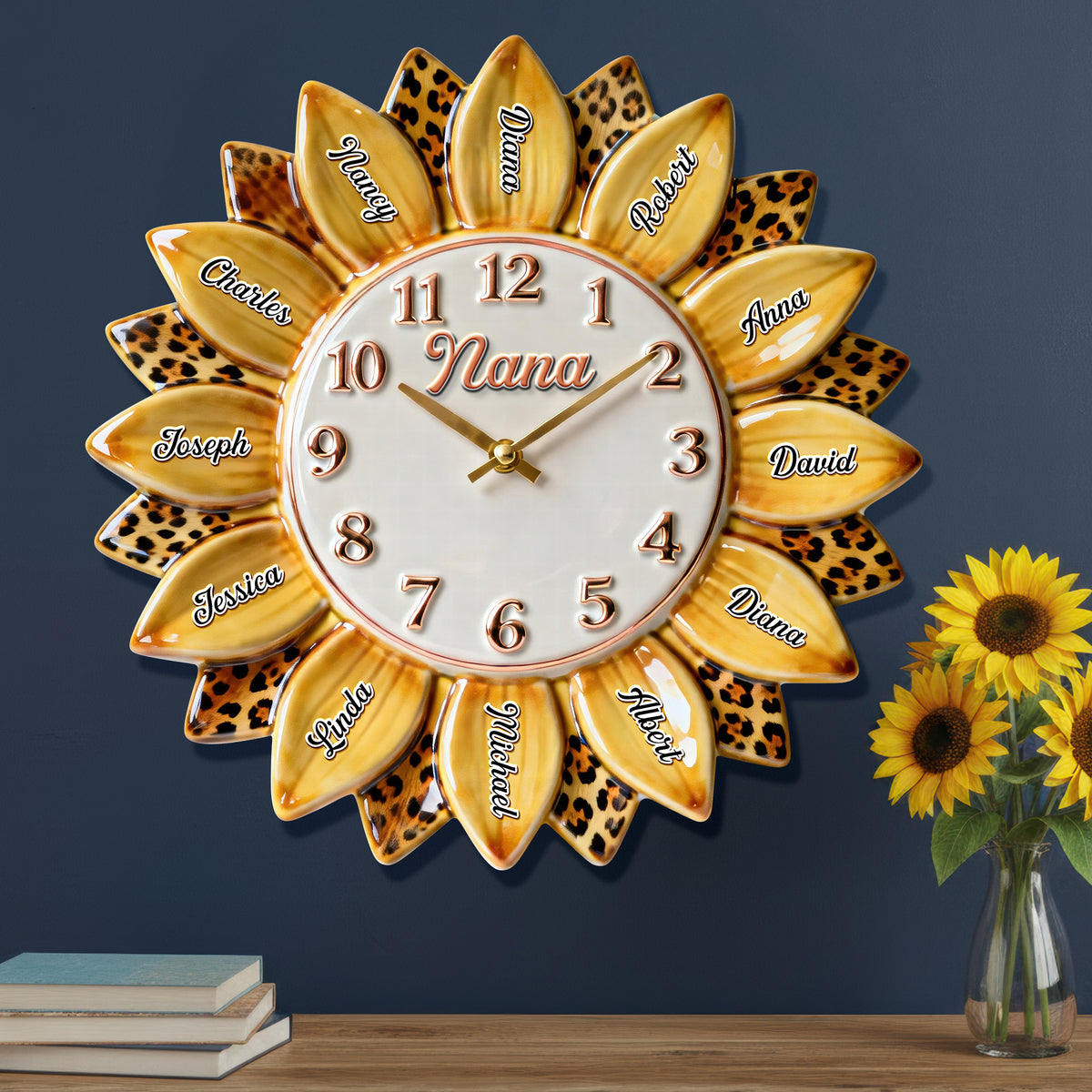 Grandma Sunflower Clock - Personalized Gifts For Grandma 02naqn261225-Homacus