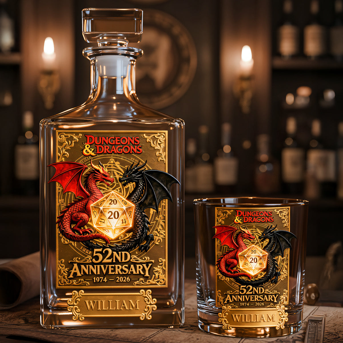 52th Anniversary Magic Game Personalized Gifts For Game Lovers Decanter Set 02kita280226-Homacus