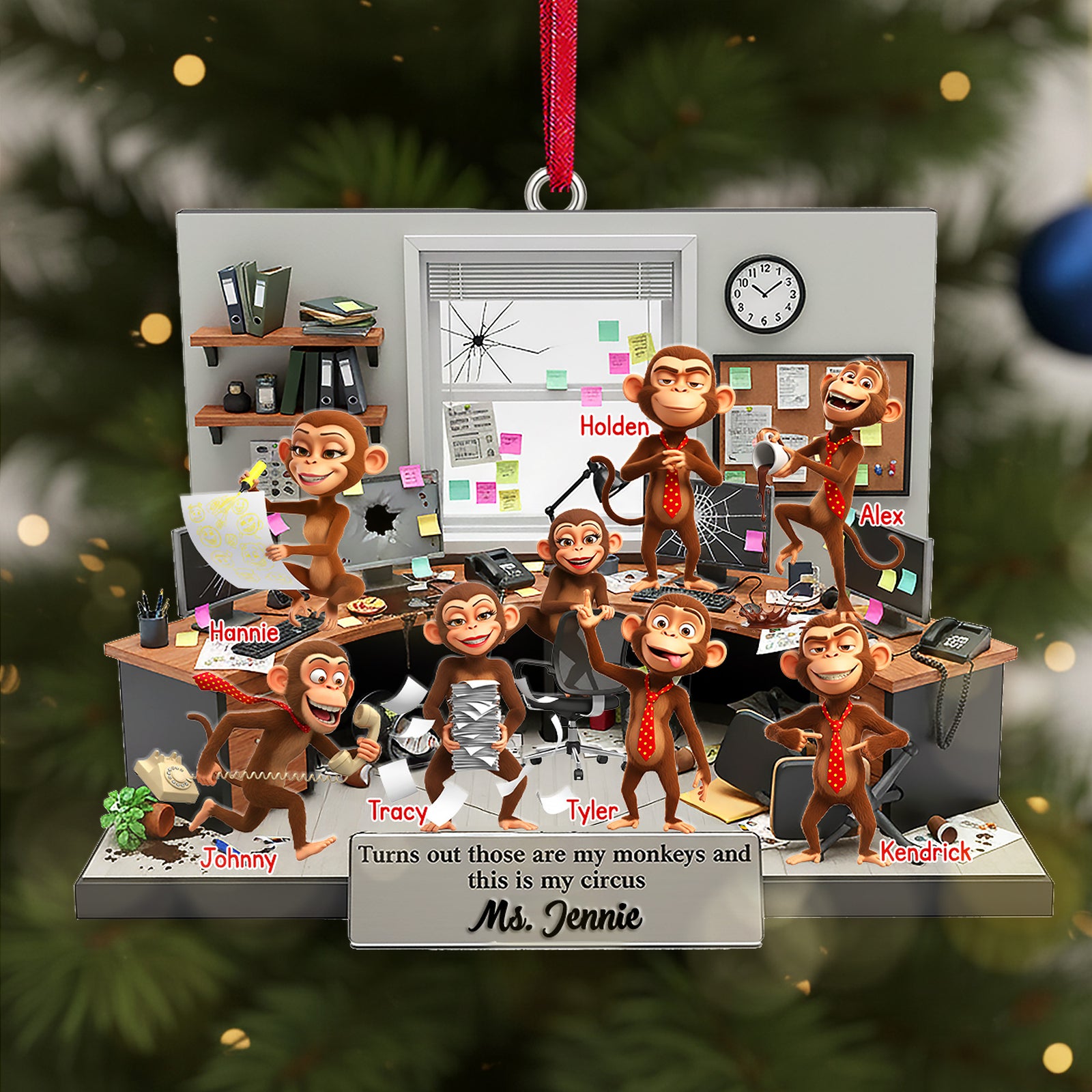Funny Coworker Monkey Acrylic Ornament - Personalized Gifts For Boss 06kimg191125-Homacus