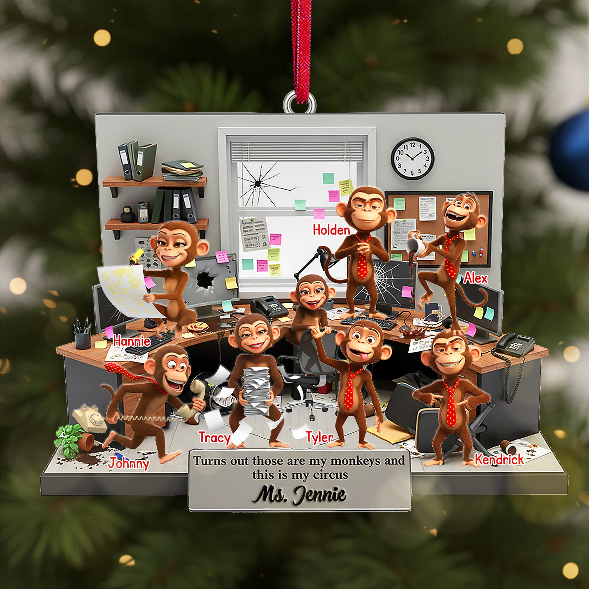 Funny Coworker Monkey Acrylic Ornament - Personalized Gifts For Boss 06kimg191125-Homacus