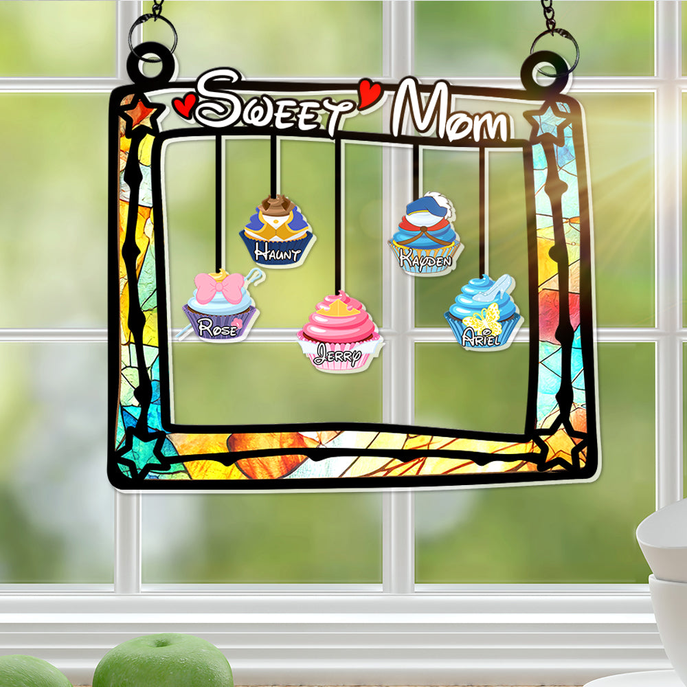 Personalized Gifts For Mom Window Hanging Suncatcher, Sweet Cupcakes 04OHLU190225-Homacus