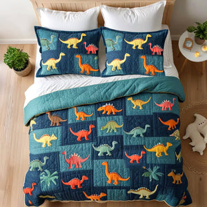 Personalized Gifts For Dinosaur Lovers Quilt Bed Set, Various Cute Dinosaur Patterns 01qhtn220125-Homacus