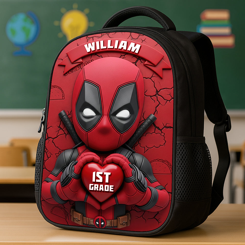Red Warrior Themed School Bag - Personalized Gifts For Kids 04ohqn050825-Homacus