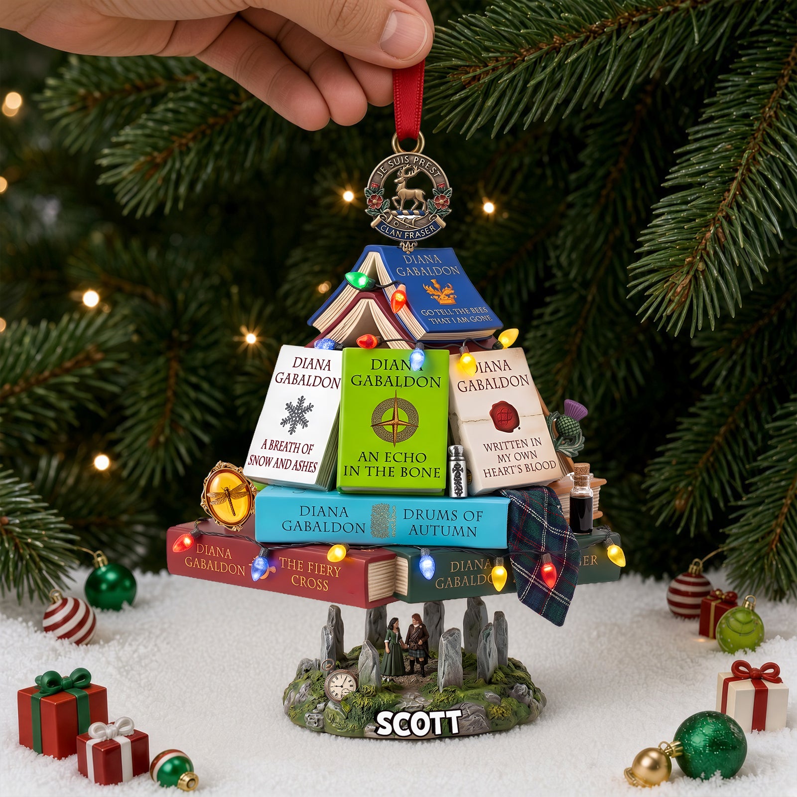 Book Stack Ornament - Personalized Gifts For Novel Fans Christmas Ornament 10HULU011026-Homacus