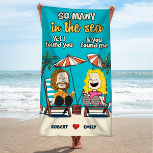 Personalized Gifts For Couple Beach Towel 02xqpu130125pa Yet I Found You-Homacus