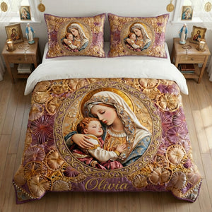 Madonna & Child Quilt Bed Set - Personalized Gifts For Christian 05tgqn261225