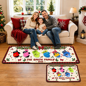 Christmas Glove Family Runner Rug - Personalized Gifts For Family Runner Rug 02NADT260826