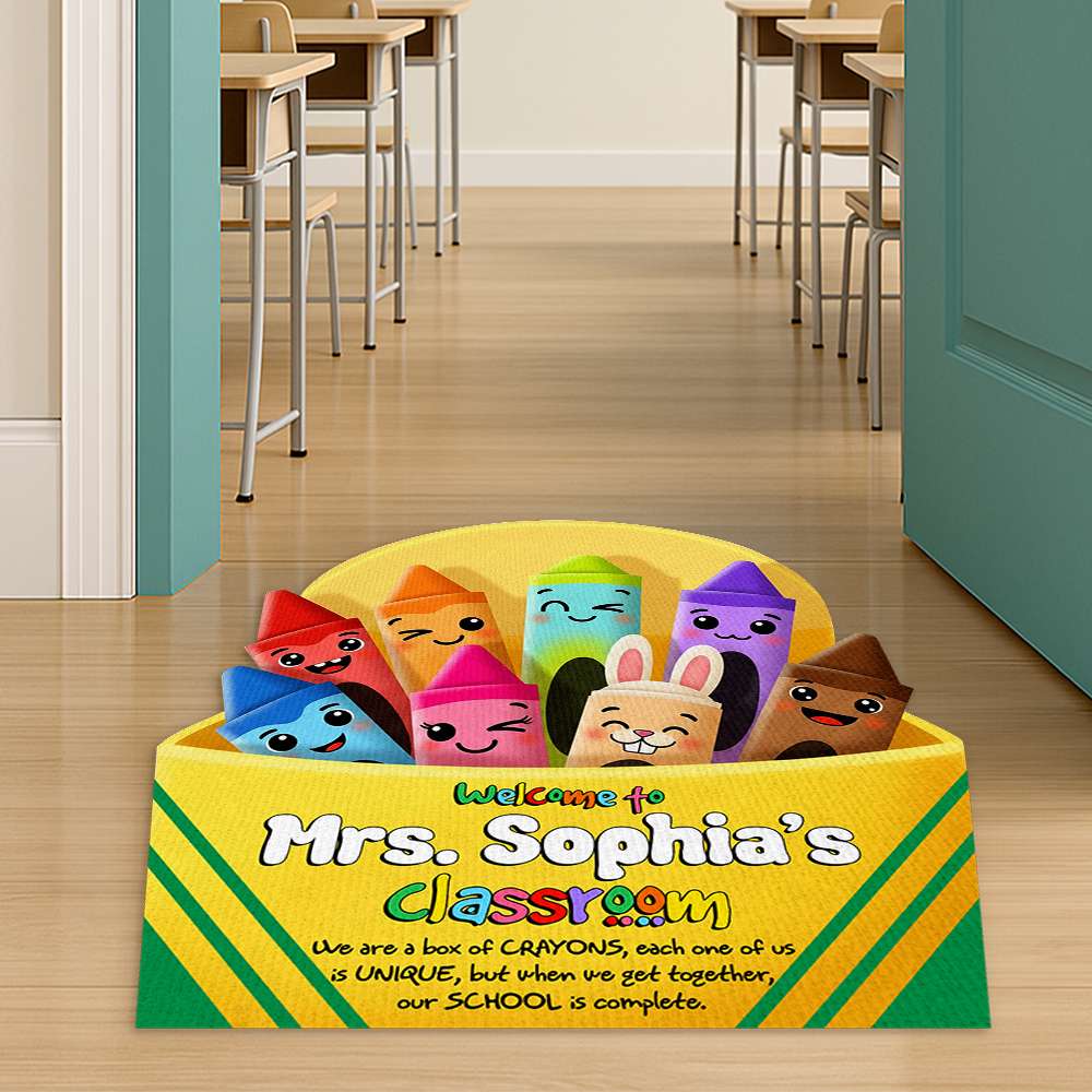 Colorful Crayon Box Doormat - Personalized Gifts For Teacher 06HULU220725-Homacus