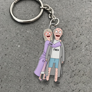 Funny Burger Couple Keychain - Personalized Gifts-Homacus