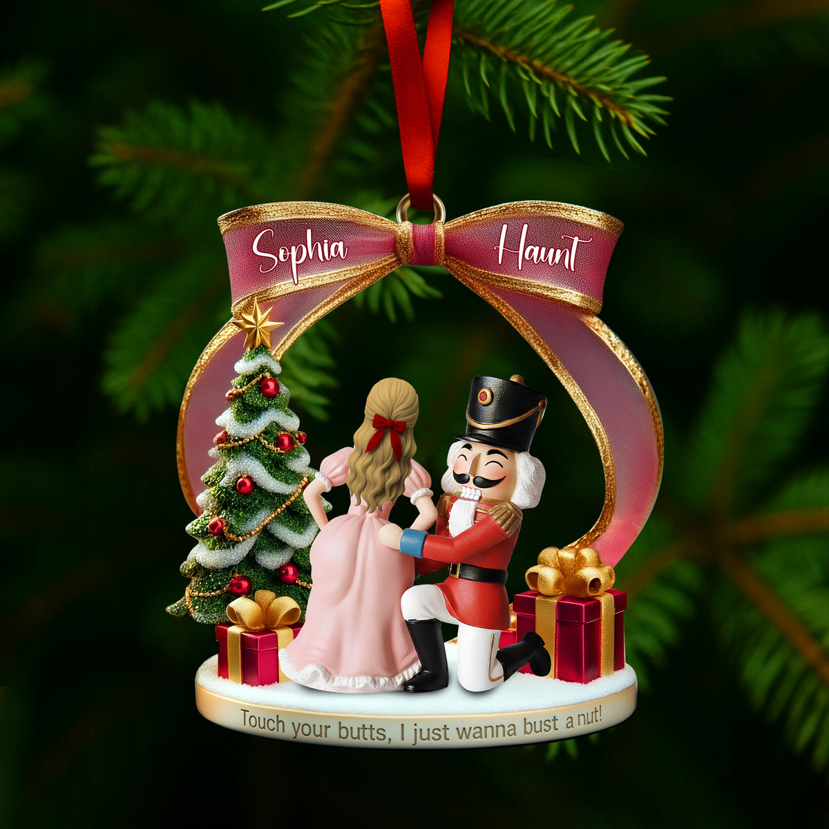 Cheeky Touch Couple Ornament - Personalized Christmas Gift For Couples 02TGLU190925-Homacus