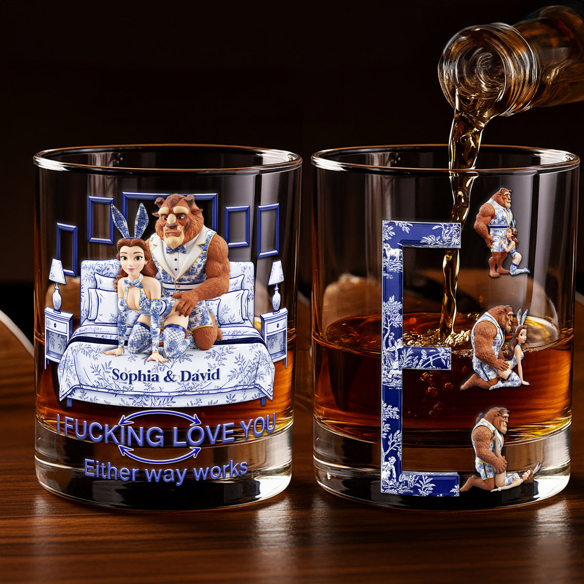 Wild Romance Couple Round Glass - Personalized Gifts For Couples 06OHLU201125-Homacus