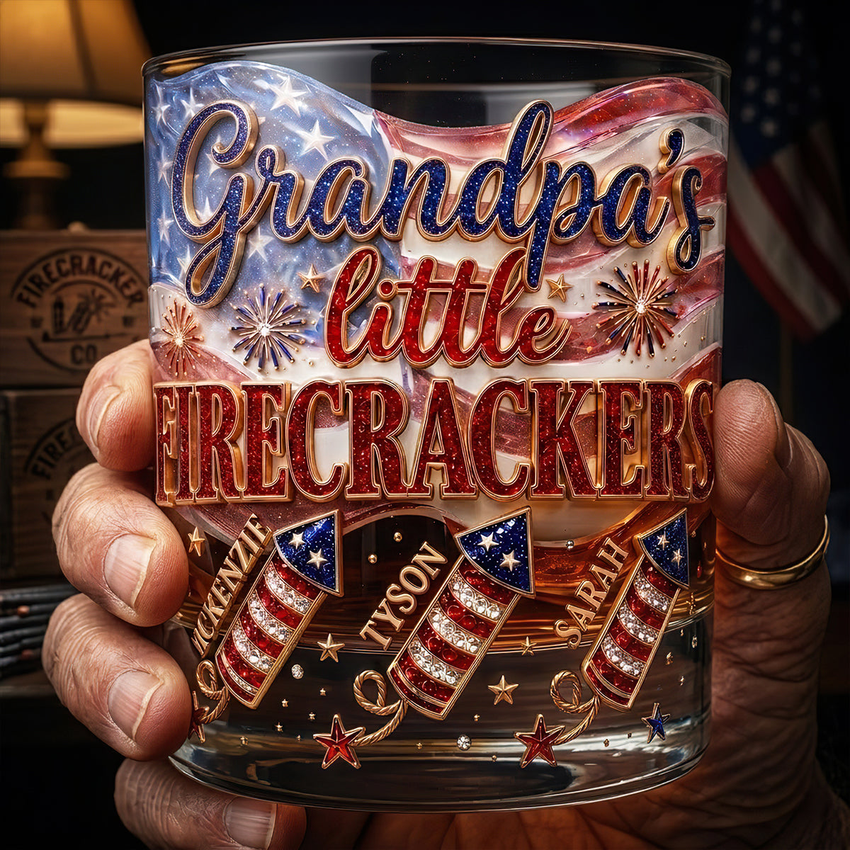 Firecrackers Drinking Glass - Personalized Gifts For Grandpas 052padt300526-Homacus