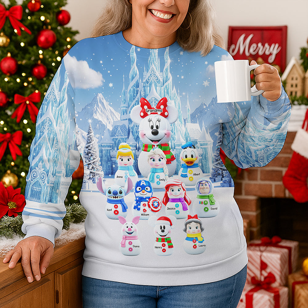 Cartoon Characters 3D Sweatshirt - Personalized Christmas Gifts For Grandma 03naqn210825-Homacus