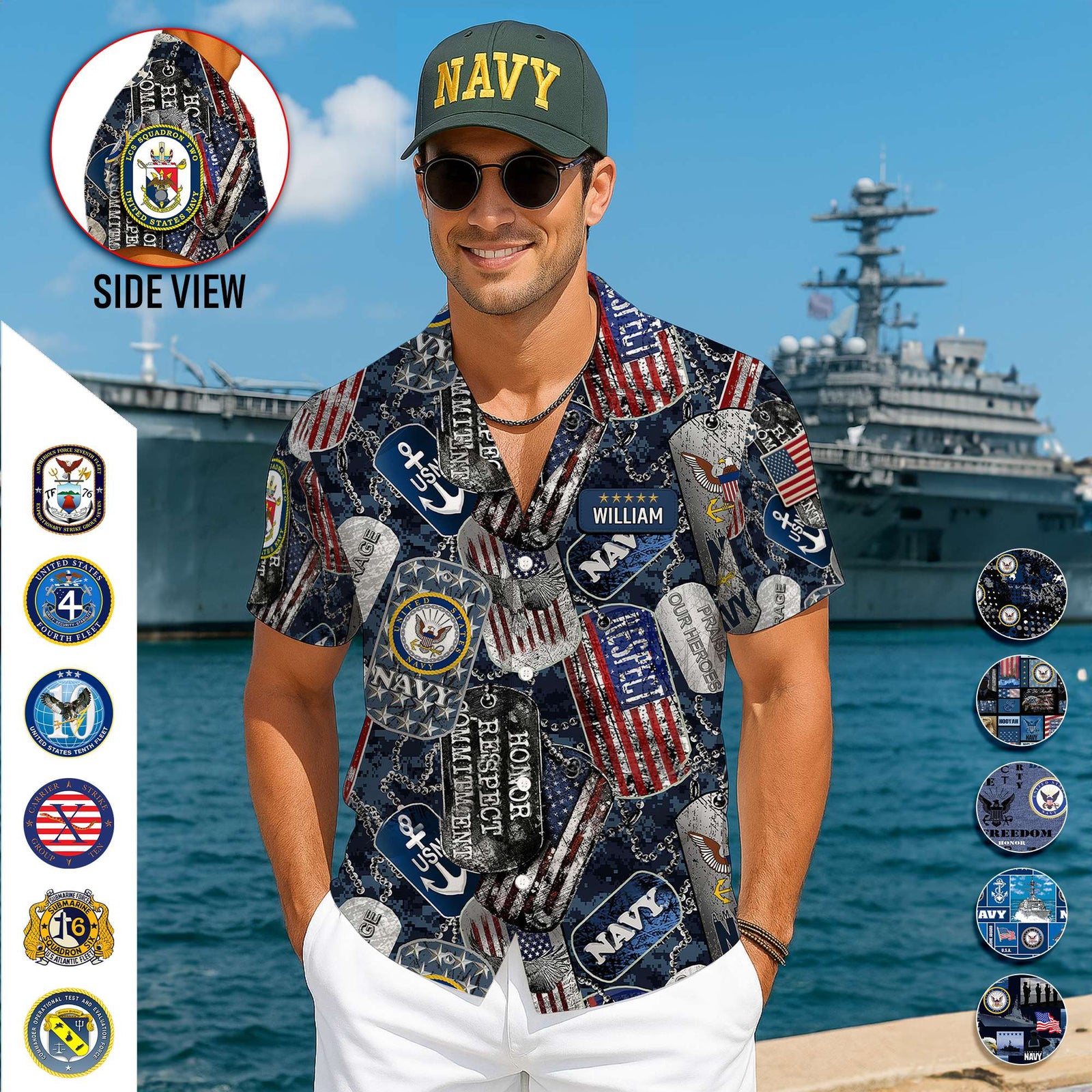 Proud Navy Veterans Hawaiian Shirt - Personalized Military Logo Gifts For Veteran 04HULU180625-Homacus