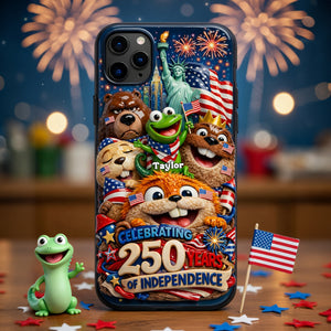 USA 250th Anniversary Cute Character Squad Phone Case - Personalized Gifts 07tylu160326-Homacus