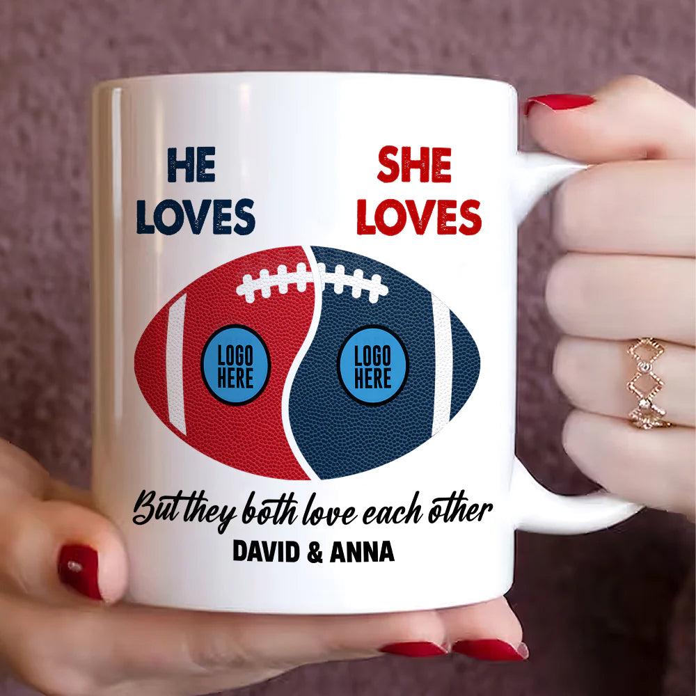 Custom Team Logo Gifts For Couple Mug 03huti290923 Football Couple Shape-Homacus