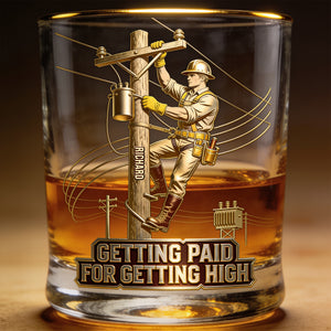 Proud Lineman Round Glass - Personalized Gifts For Workers 01PGQN100626