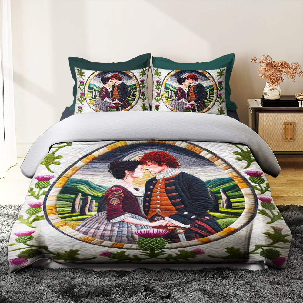 Personalized Gifts For Couple Quilt Bed Set, Standing Stones & Thirtles 03QHMH140125-Homacus