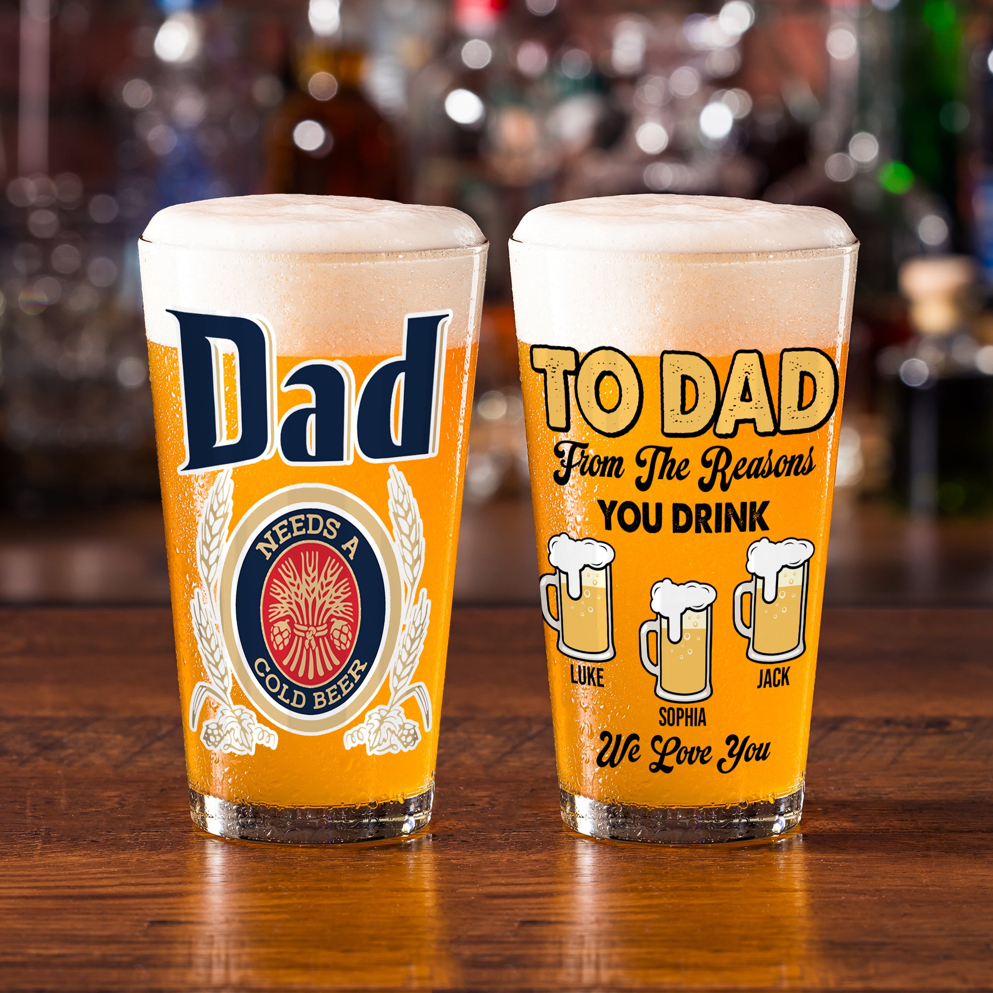 Personalized Gifts For Dad Beer Glass 02natn290524 Father's Day-Homacus