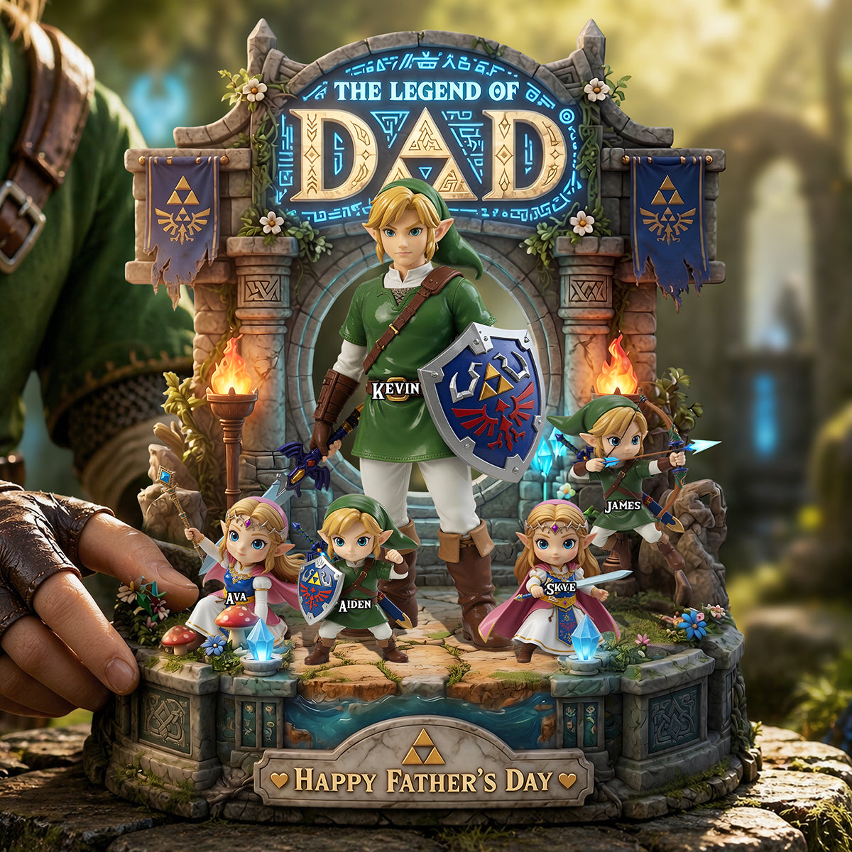 Legendary Dad and Little Heroes Acrylic Plaque - Personalized Father's Day Gifts 02TYTA300426-Homacus