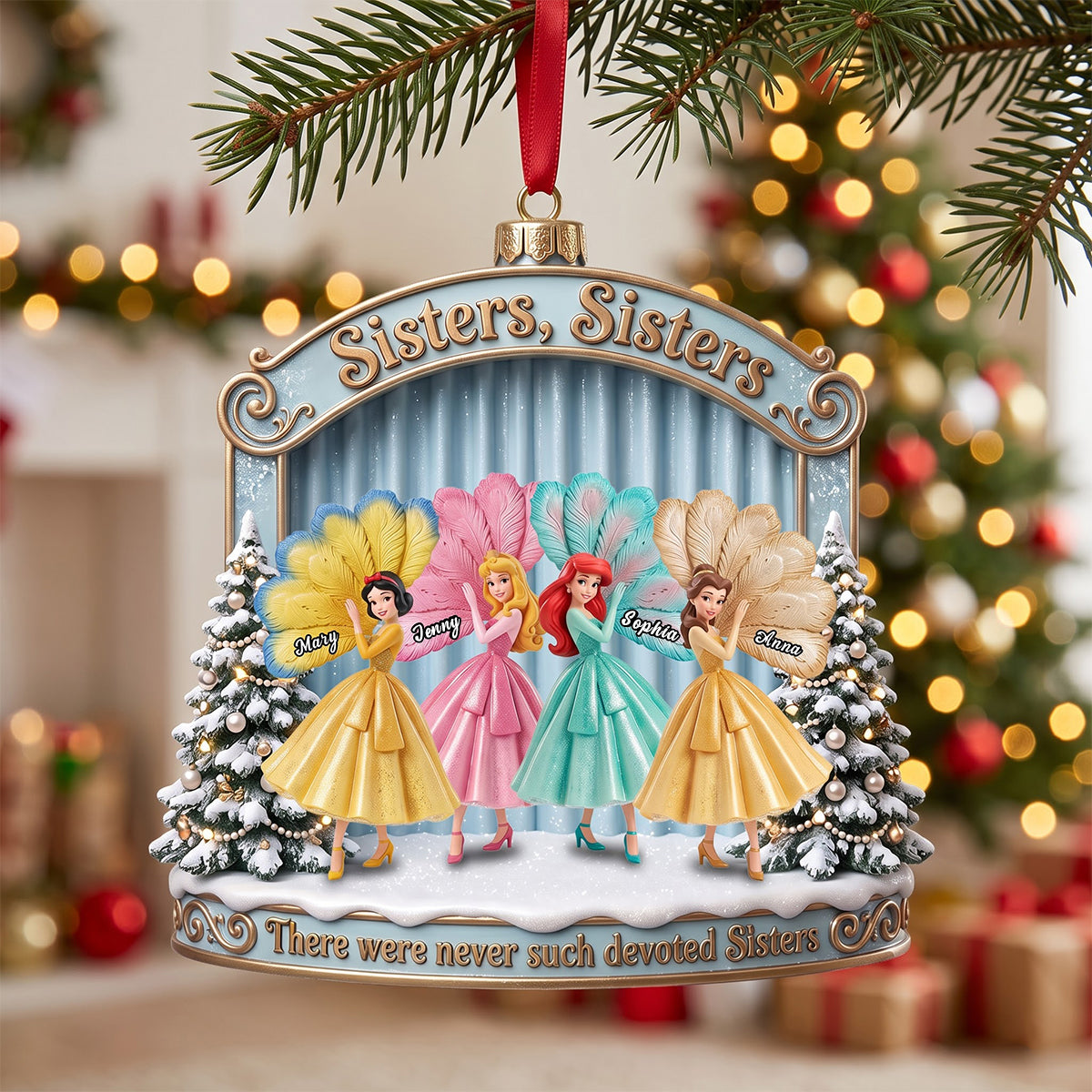 Sisters Christmas Ornament - Personalized Gifts For Christmas 02natn161026-Homacus