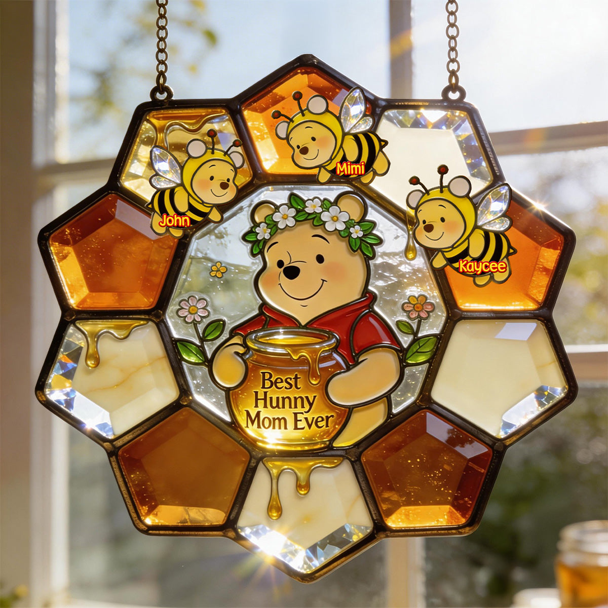 Best Hunny Mom Suncatcher - Personalized Gifts For Mom 04PGMG120326-Homacus