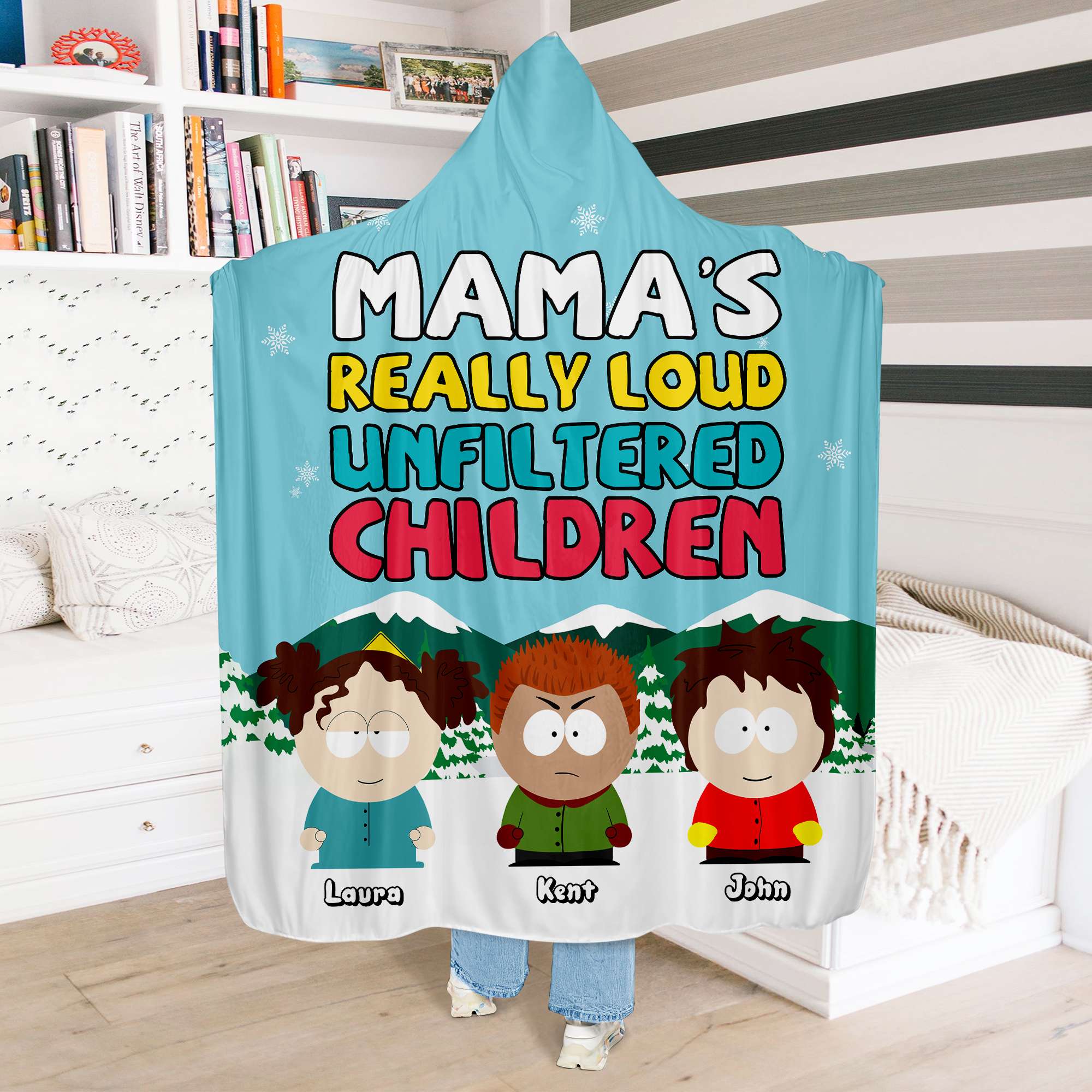 Personalized Gift For Mom Hooded Blanket, Loud Unfiltered Child 03QHLU081124HG-Homacus