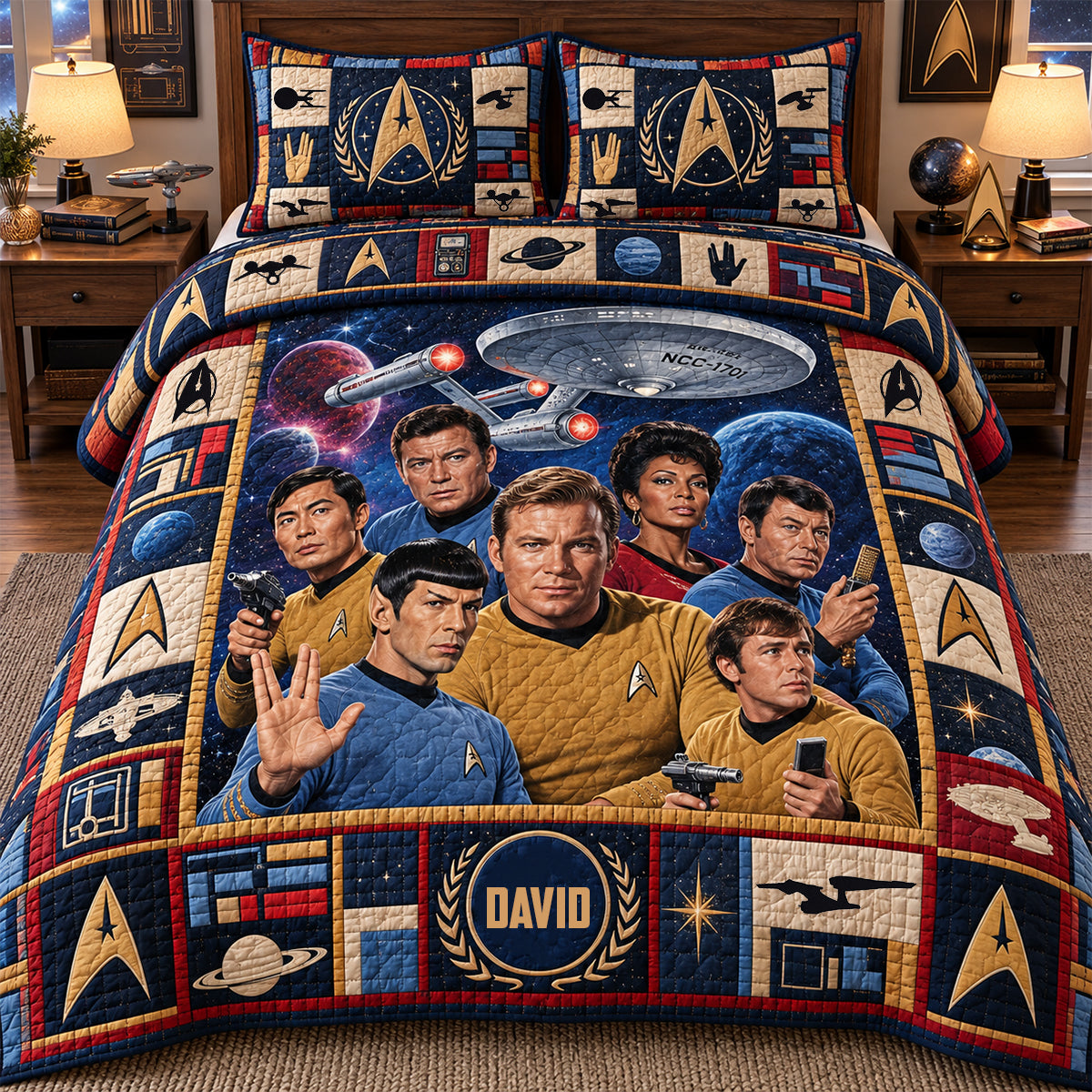 Cosmic Voyage Quilt Bed Set - Personalized Gifts 05NATN131026-Homacus