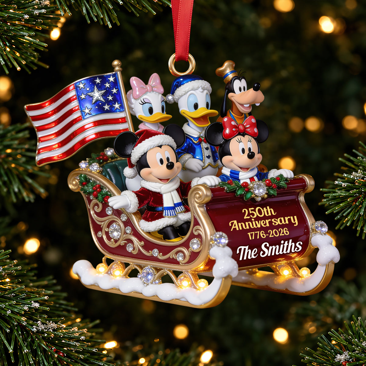 Patriotic Family Christmas Ornament - Personalized Gifts For Family 09pgdt131026-Homacus