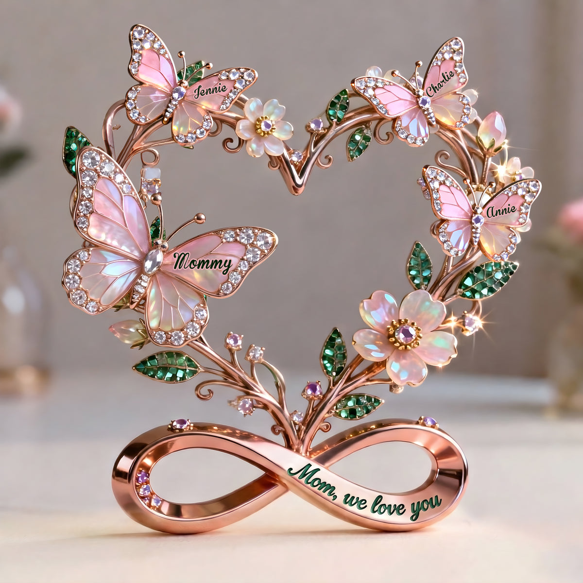 Stunning Butterflies On Mom Heart Acrylic Plaque, Personalized Gifts For Mom & Grandma 05qhlu060326-Homacus