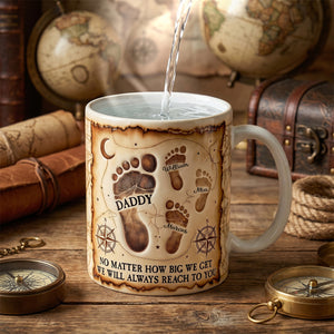 Dad Footprint Coffee Mug - Personalized Gifts For Dad 03TODH210526-Homacus