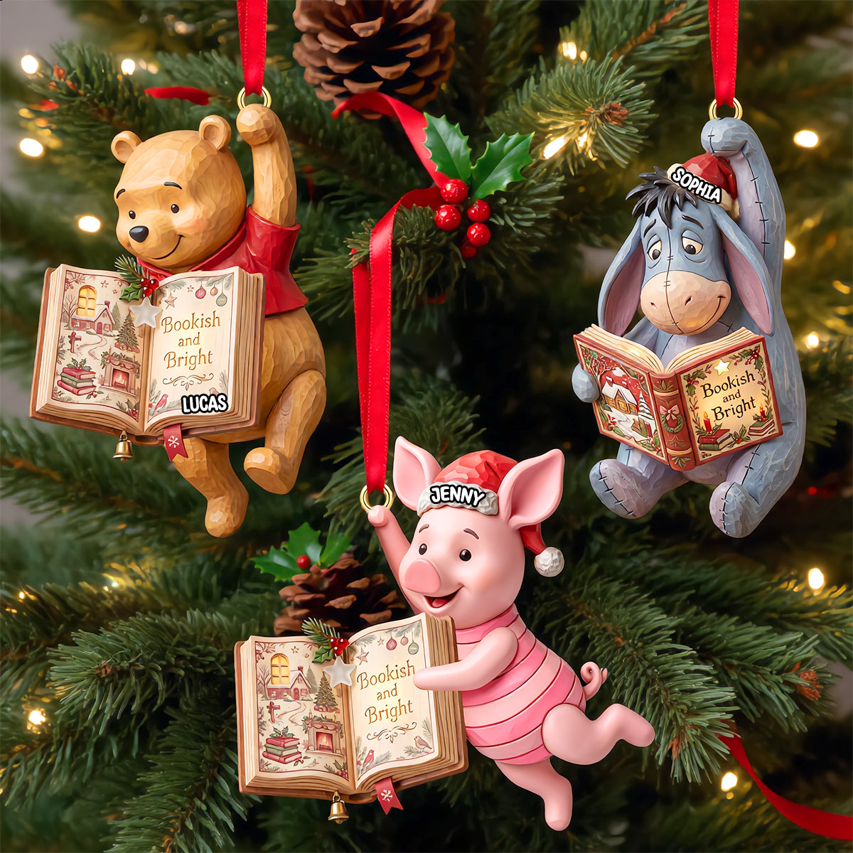 Woodland Friends Reading Book Ornament - Personalized Christmas Gifts 02patn110926-Homacus