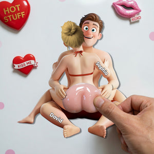 Naughty Couple Anti-collision Acrylic Fridge Magnet - Personalized Funny Gifts 03ohlu160626-Homacus
