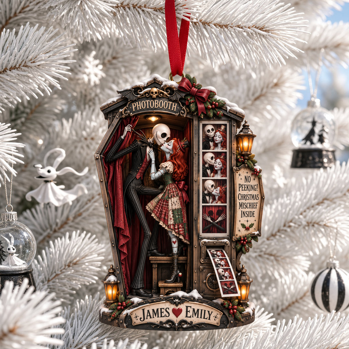 Spooky Couple Acrylic Ornament - Personalized Christmas Gifts For Couple 04halu210926