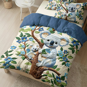 Personalized Gifts For Mom Quilt Bed Set Koala & Little Ones 05KALU220125-Homacus