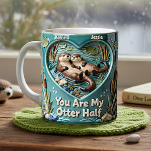 Sweet Otter Couple Coffee Mug - Personalized Gift For Couples 03NATA200126-Homacus