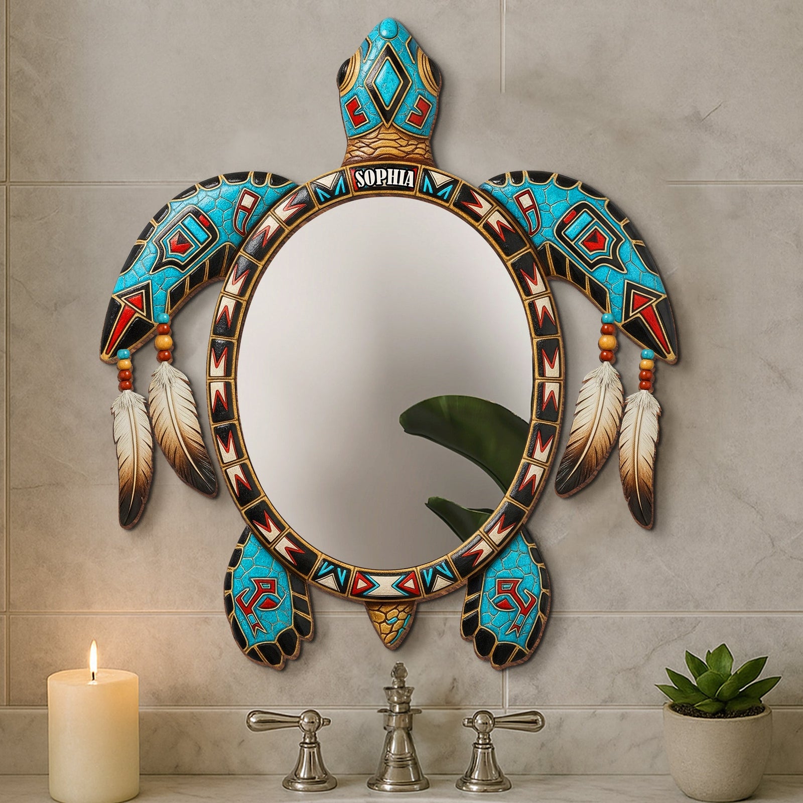 Sea Turtle Personalized Holiday Gifts For Native Mirror 04natn290725-Homacus