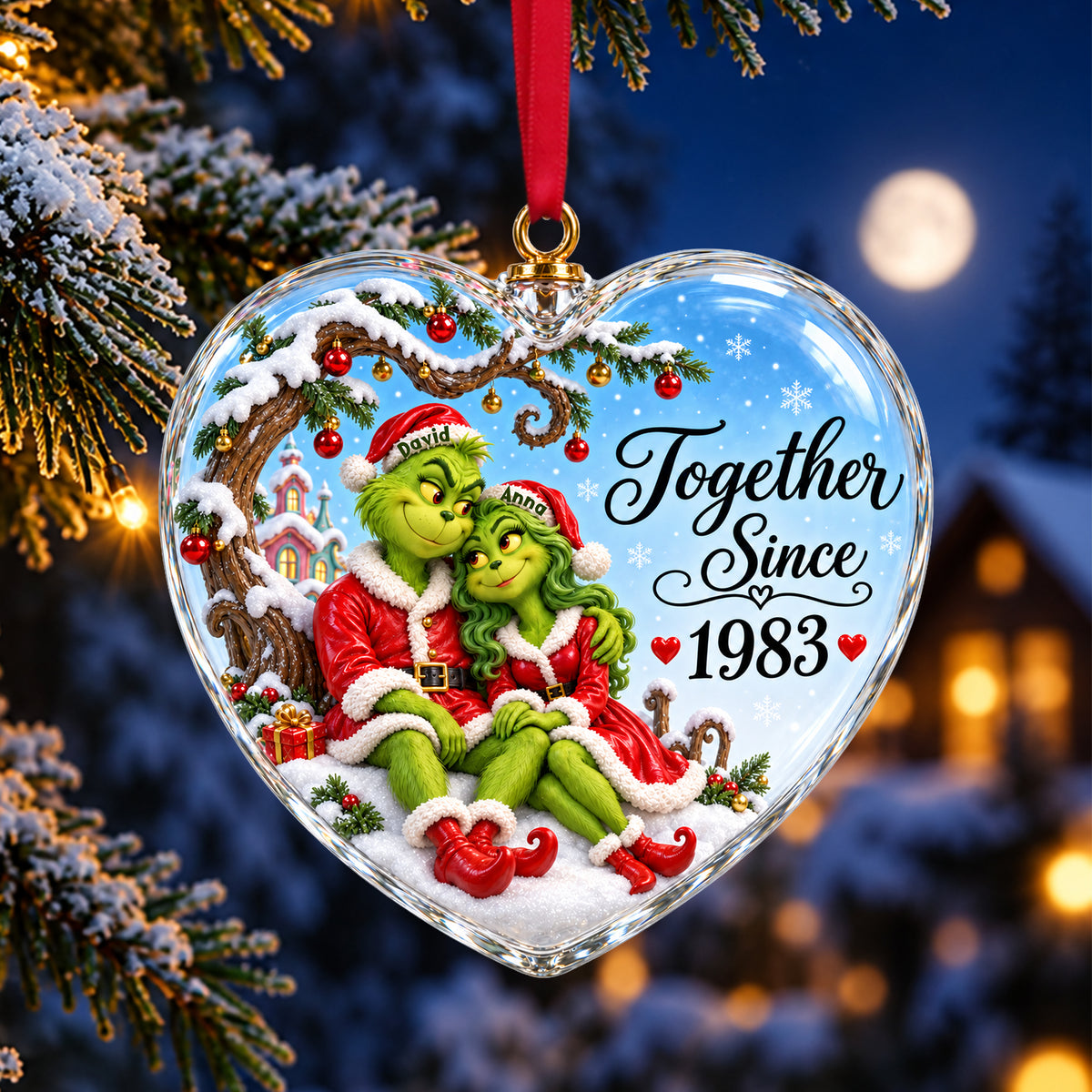 Romantic Couple Together Christmas Ornament - Personalized Gifts For Couple 06tylu081026-Homacus