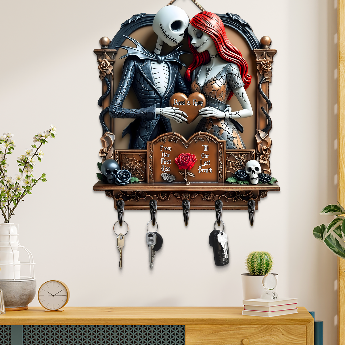 Couple Wood Key Hanger - Personalized Gifts For Couple 03tgpu290525-Homacus