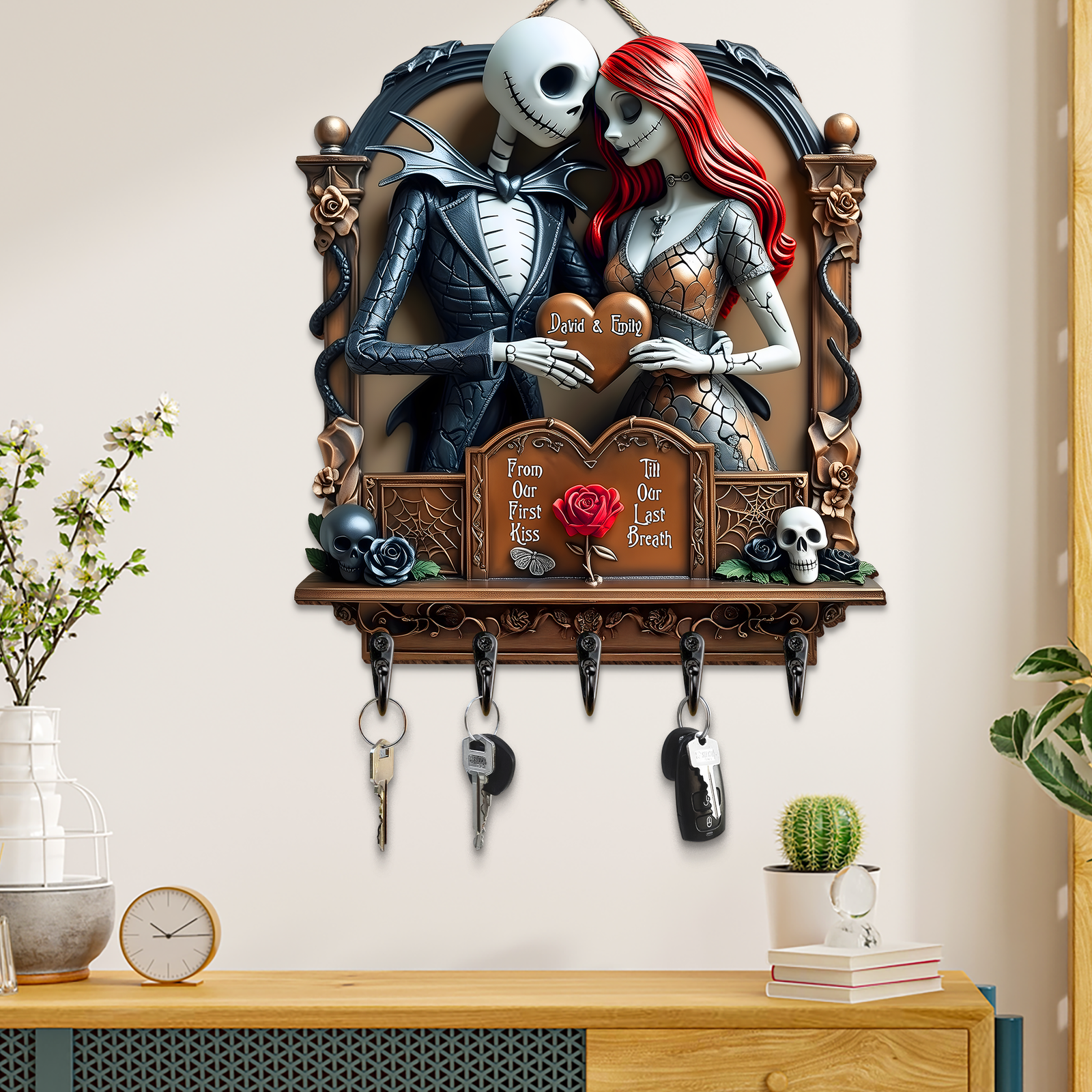 Couple Wood Key Hanger - Personalized Gifts For Couple 03tgpu290525-Homacus