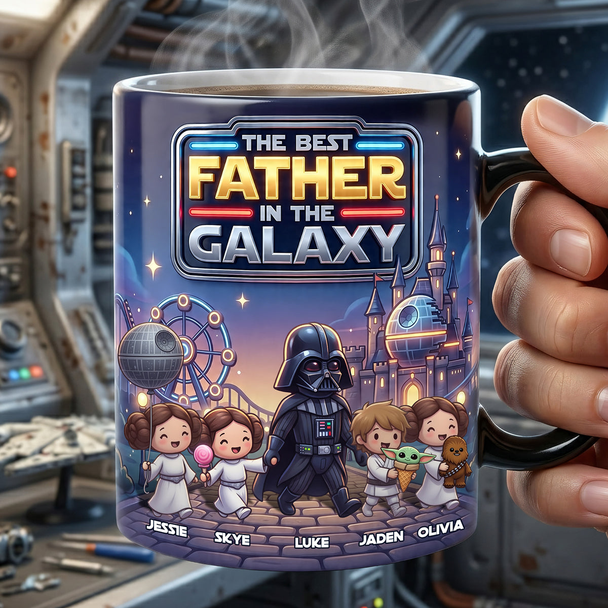 The Best Father In The Galaxy Magic Coffee Mug - Personalized Gifts For Dad 01NATA290426-Homacus