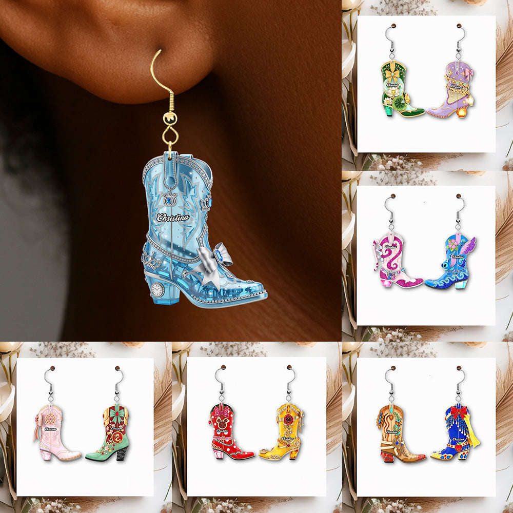 Fairytale Cowboy Boot Earrings - Personalized Gifts For Her 01namg300725-Homacus