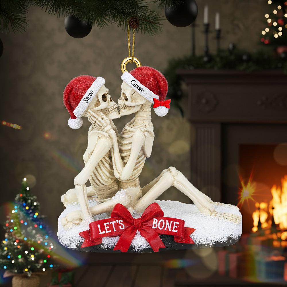 Excited Bone Couple Christmas Ornament, Personalized Gifts For Couple 02qhmg100925-Homacus