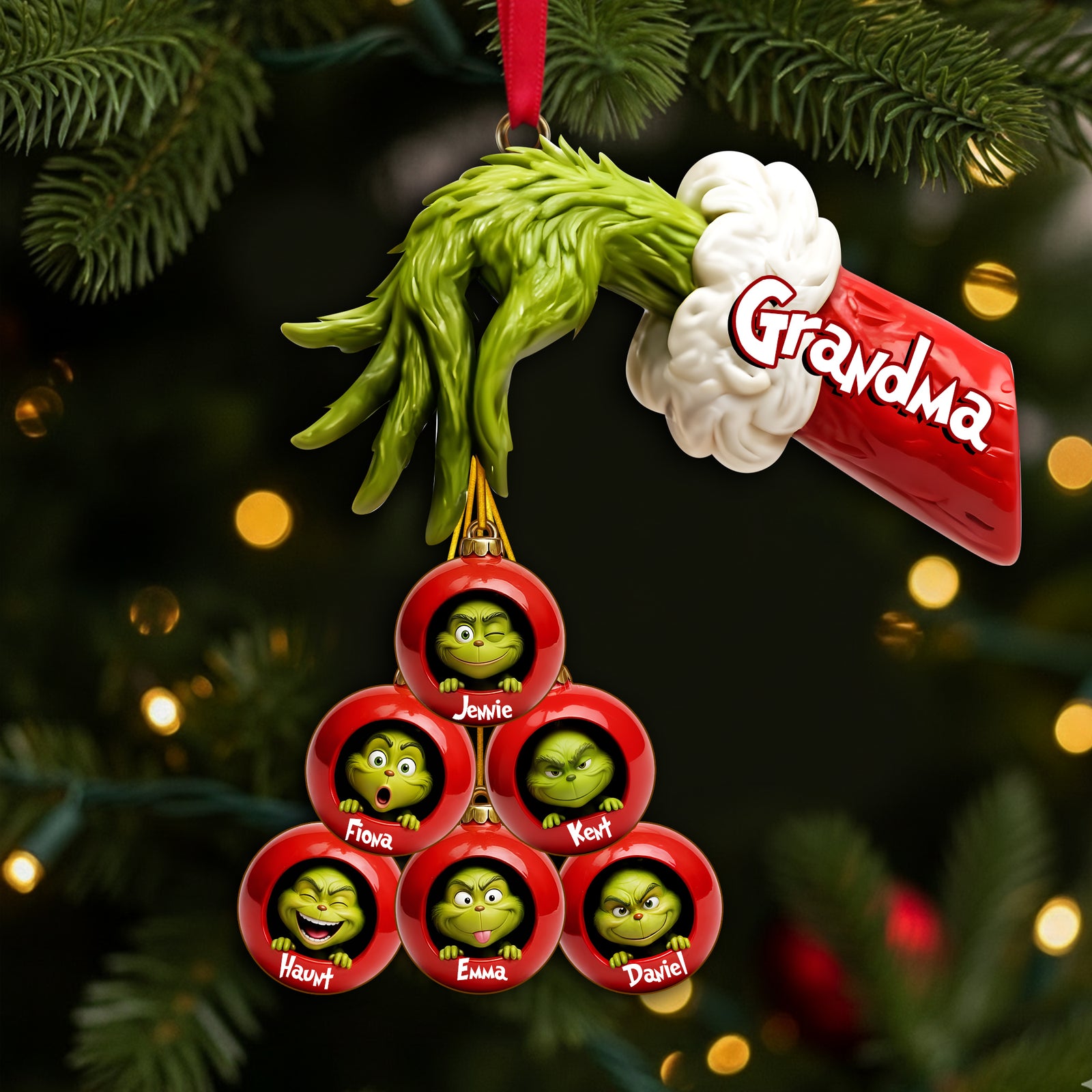 Green Monster Family Ornament - Personalized Gifts For Family Christmas Ornament 05QHLU170925-Homacus